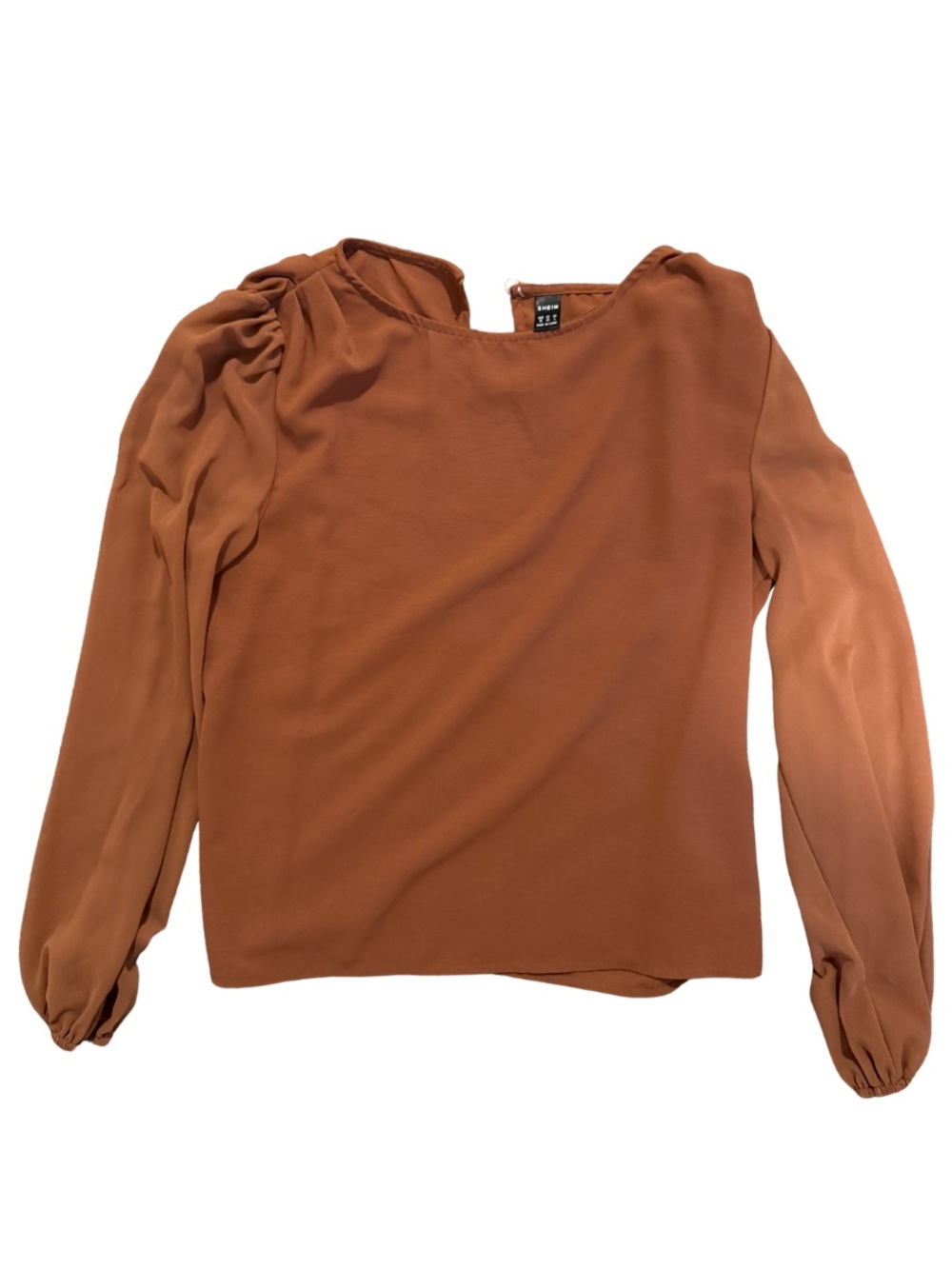 Rust Long-Sleeve Blouse - Women
